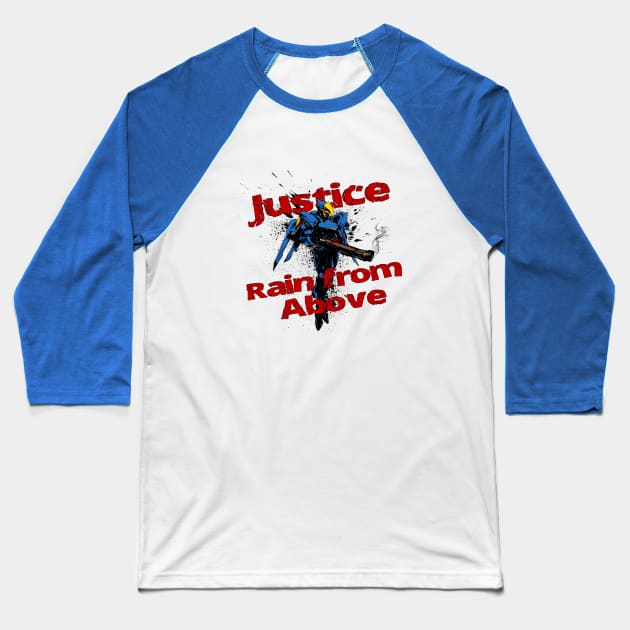 Justice rain from above! (Ver.2) Baseball T-Shirt by Manoss